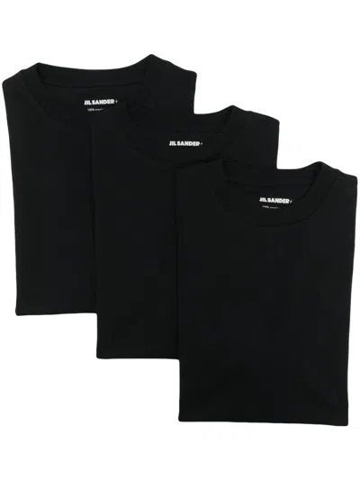 JIL SANDER BLACK LOGO PATCH T-SHIRT