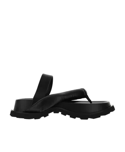Jil Sander Black Logo Sandals