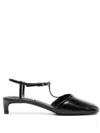 Jil Sander Women's 35mm Leather T-strap Sandals In Black