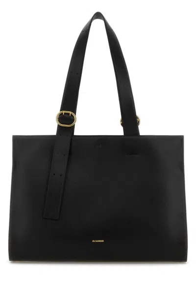 JIL SANDER WOMEN BLACK LOGO TOTE, ONESIZE LUXURY SHOULDER BAGS FOR WOMEN DARVEYS