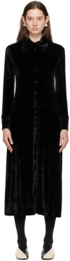 Jil Sander Black Long Sleeve Midi Dress In 001 Black