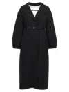 Jil Sander Virgin Wool Belted Coat In Black