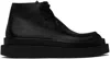Jil Sander Black Low Lace-up Boots In 001 Black