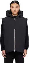 Jil Sander Black Medium Fill Down Vest In 001 Black