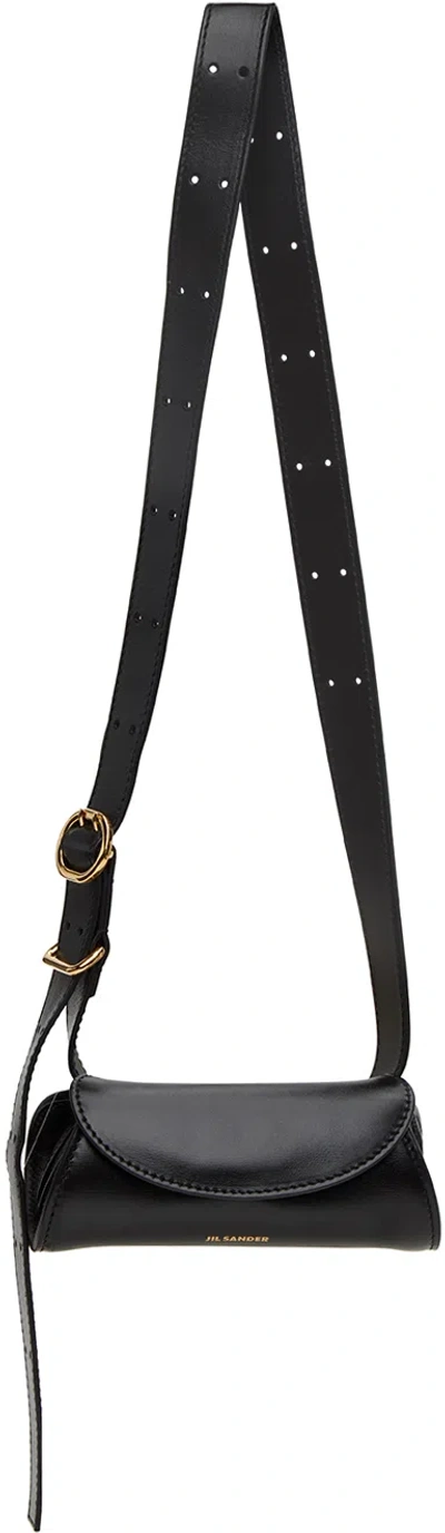 Jil Sander Black Mini Cannolo Bag In 001 Black