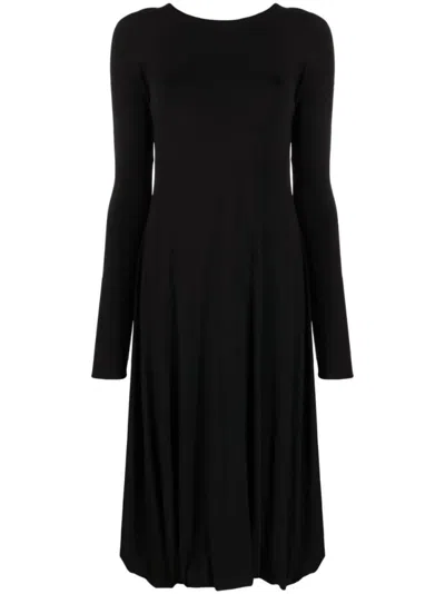 Jil Sander Black Midi Dress With Fitted Bodice