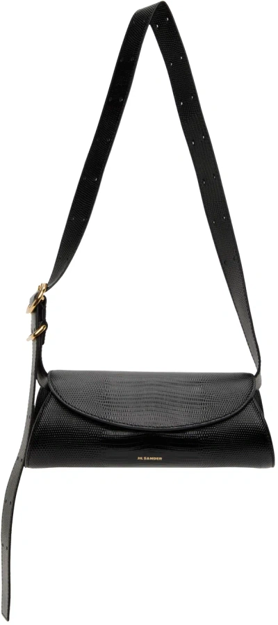 Jil Sander Black Mini Cannolo Bag In 001 Black