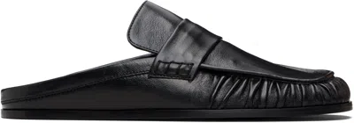 Jil Sander Black Moc Toe Loafers