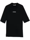 Jil Sander Fitted Mock Neck T-shirt In Black