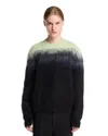Jil Sander Black Mohair Jacquard Crewneck Sweater In Multi
