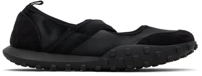 Jil Sander Suede-trimmed Satin Sneakers In Black