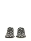 Jil Sander Black Mules With Low Heel And All-over Stud Embellishments