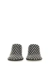 Jil Sander Black Mules With Low Heel And All-over Stud Embellishments In Black