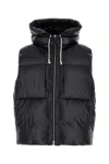 Jil Sander Drawstring Hood Nylon Down Jacket In Black
