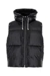 Jil Sander Drawstring Hood Nylon Down Jacket In Black