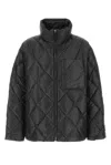 Jil Sander Black Nylon Down Jacket In Blue