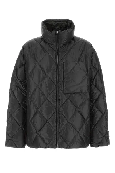 Jil Sander Black Nylon Down Jacket In Blue