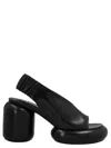 Jil Sander Black Open Toe Heel In Black