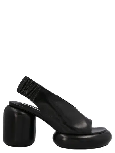 Jil Sander Black Open Toe Heel