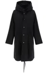 Jil Sander Hooded Midi Parka With Drawstring Waist In Black