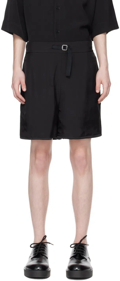 Jil Sander Black Oversized Reversible Shorts In 001 Black