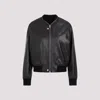 JIL SANDER BLACK OVINE LEATHER BOMBER JACKET