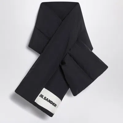 Jil Sander Black Padded Scarf With Logo