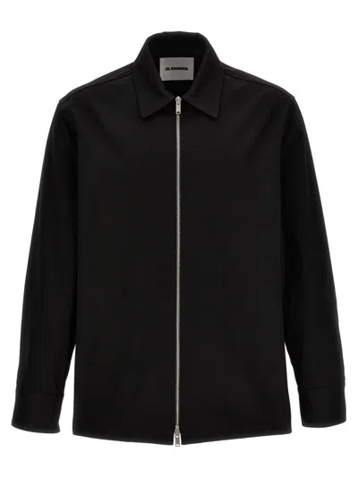 JIL SANDER BLACK PATCH LOGO SHIRT