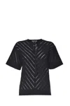 Jil Sander Tassel-detailed Short-sleeved Top In Black