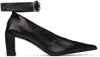 Jil Sander Black Pin-buckle Heels In 001 Black