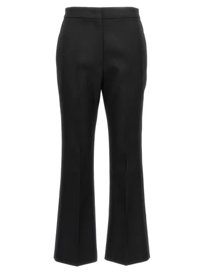 JIL SANDER BLACK PLEATED WOOL TROUSERS
