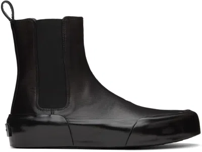 Jil Sander Black Plonge Sneakers In 001 Black