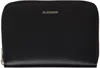 Jil Sander Black Pocket Zip Around Wallet In 001 Black