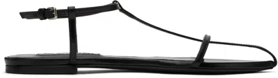 JIL SANDER BLACK POINTED TOE SANDALS
