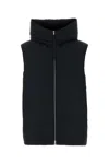 Jil Sander Insulated Sleeveless High Collar Jacket In Black