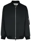 Jil Sander Black Zipped Bomber Jacket In Black