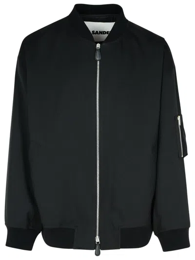 JIL SANDER BLACK POLYESTER JACKET