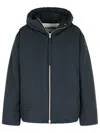 Jil Sander Fixed-hood Drawstring Puffer Jacket In Blue