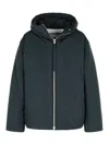 Jil Sander Fixed-hood Drawstring Puffer Jacket In Black