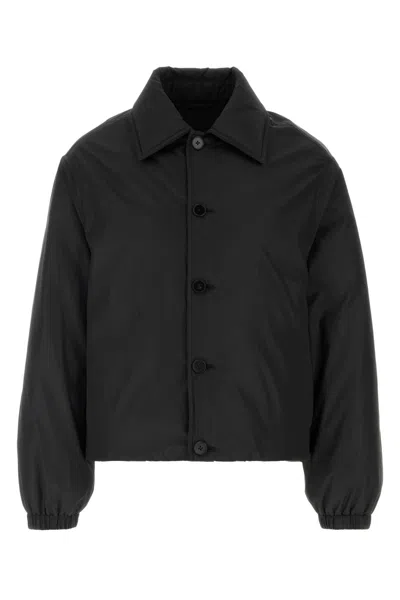 Jil Sander Polyester Padded Jacket Collared Design Cuffs In Black