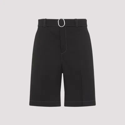 JIL SANDER BLACK POLYESTER SHORTS