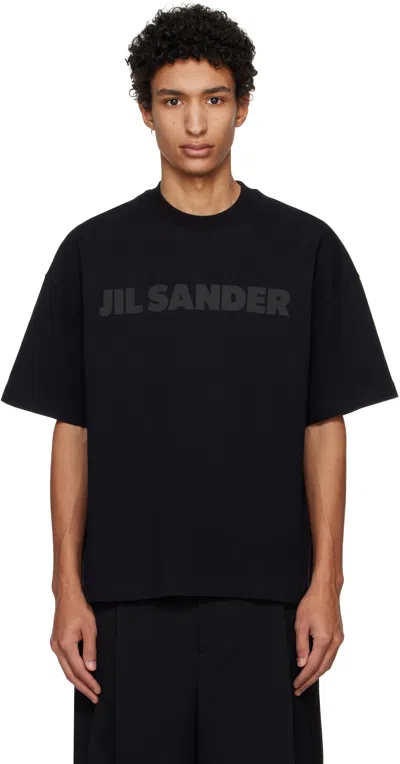 Jil Sander Black Printed-logo T-shirt In 001 Black
