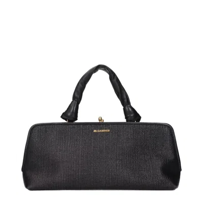Jil Sander Black Raffia Handbag