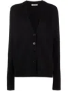 Jil Sander Black Ribbed Detail Cardigan In Black