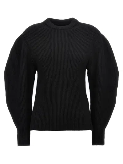JIL SANDER WOMEN BLACK RIBBED SWEATER, M LUXURY SWEATERS & KNITWEAR FOR WOMEN DARVEYS