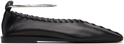 JIL SANDER BLACK RING BALLERINA FLATS