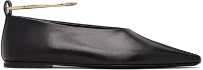 JIL SANDER BLACK RING BALLERINA FLATS