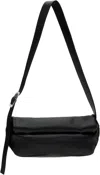 Jil Sander Black Rollup Small Square Belt Bag In 001 Black