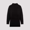 Jil Sander Wool Knit Pullover Mock Neck In Black