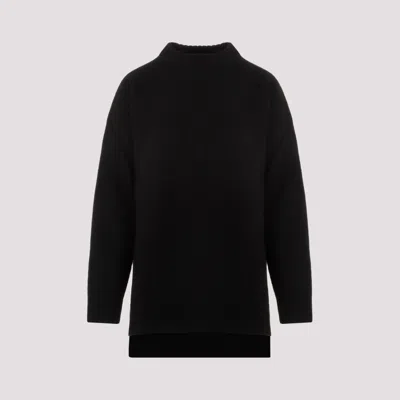 JIL SANDER BLACK ROUND NECK PULLOVER